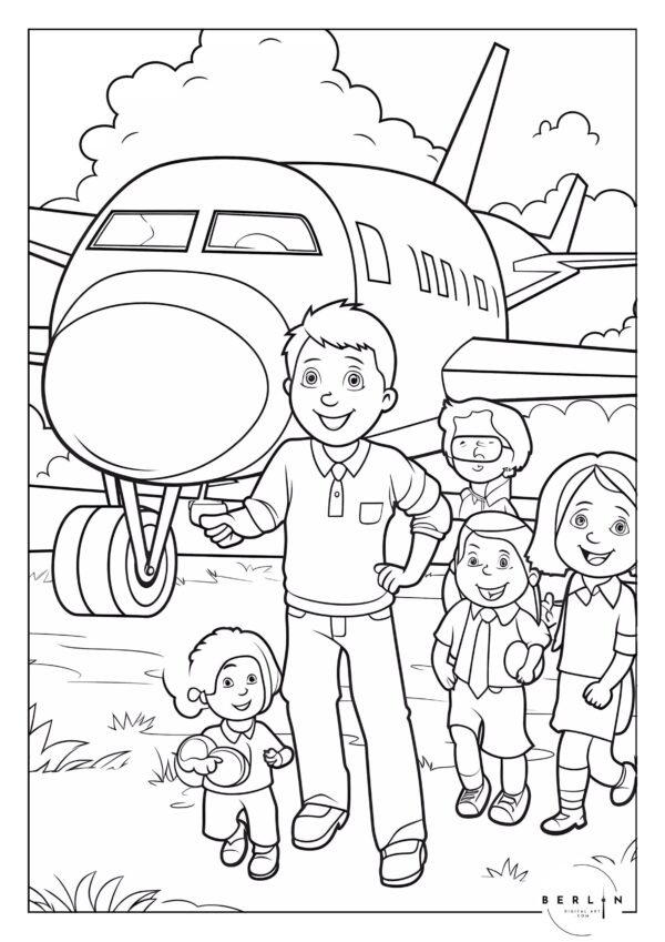 Familienreise zum Flugzeug